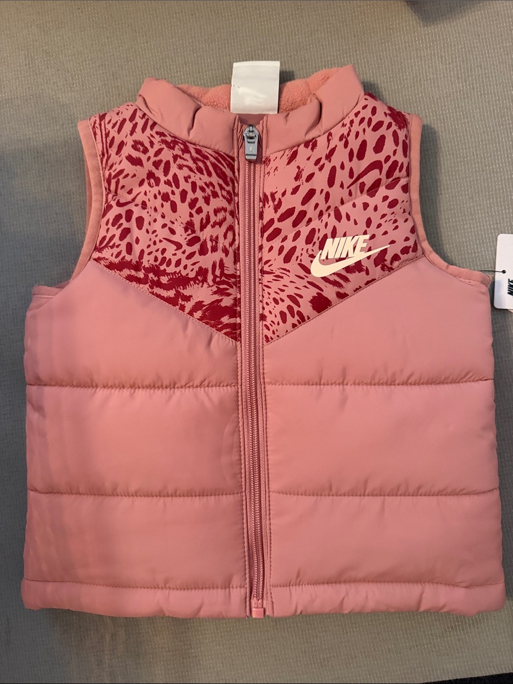 Nike Pink and Red Kids Puffer Vest